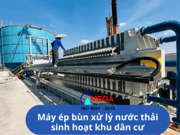 Máy ép bùn xử lý nước thải sinh hoạt khu dân cư